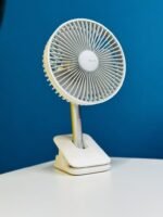 JISULIFE FA13R Rechargeable Clip Fan with 8000mAh Battery – White Color for Powerful, Portable Cooling - Image 2